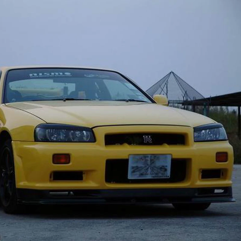 Skyline GTR R34 углеродное волокно Автомобильные фары брови крышка отделка наклейка