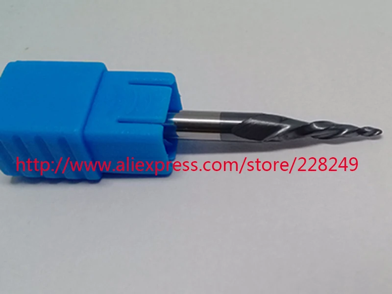 1 шт. R0.5 * D4 15 50L 2F HRC55 вольфрамовые твердосплавные конические сферические концевые