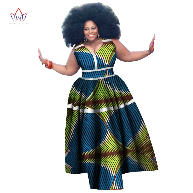 Африканская одежда традиционный Африканский узор уникальный Дашики платье без рукавов Макси платье Sego головной убор африканская одежда для женщин WY2540