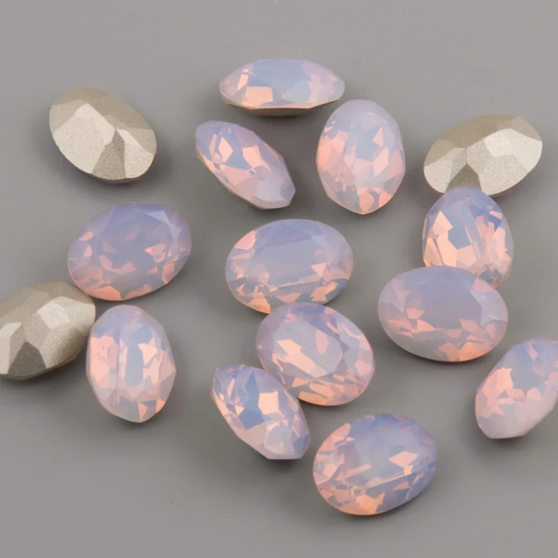 YANRUO #4120 All Sizes Rose Water Opal Oval Point Back Crystal Sew On Rhinestone Strass Fancy Stones For Garment | Дом и сад