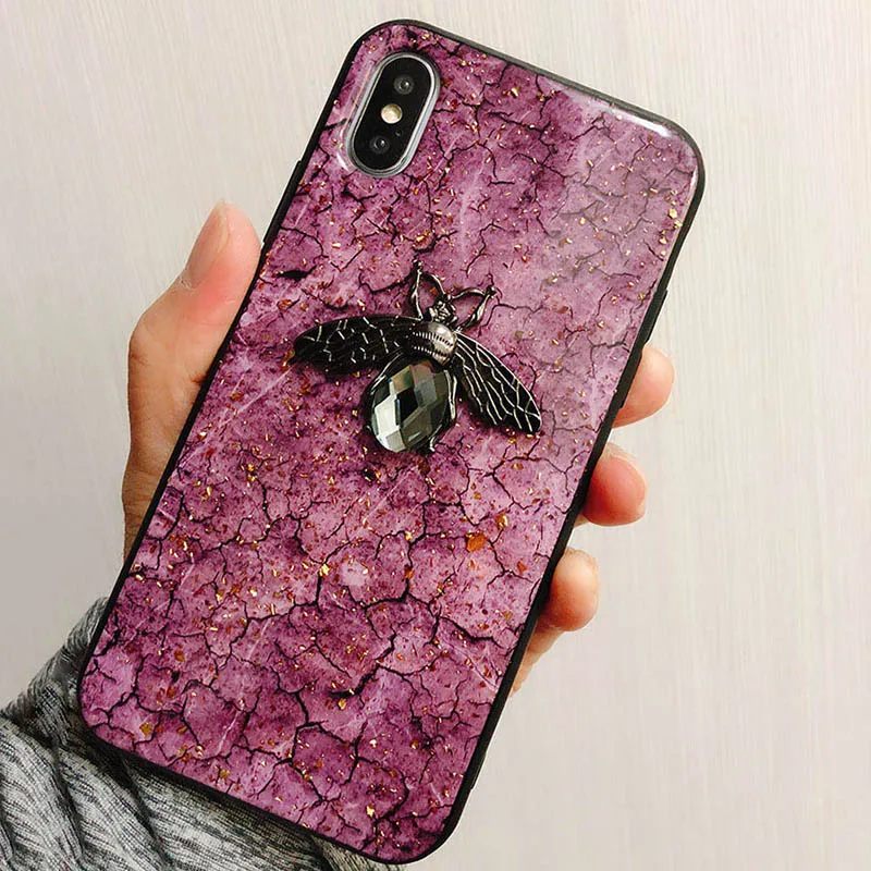 Bling Bee чехол для телефона для iPhone 11X7 6 6S 8 Plus Золотая фольга мрамор блестящий чехол XS MAX XR A70 A50 S10 Note 9 10 Pro S8 S9 Plus