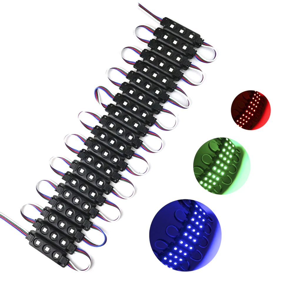 Светодиодные модули RGB 20 шт./лот 12 В постоянного тока 5050 SMD 3 светодиода/шт.