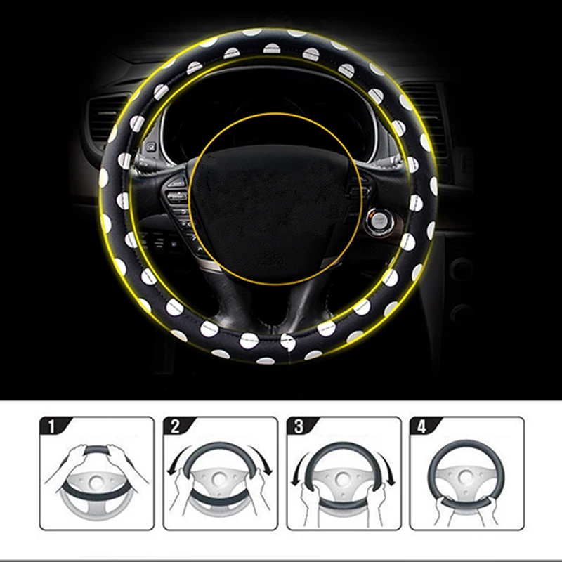 1X чехол рулевого колеса автомобиля для Citroen C4 C5 C3 Kia Rio K2 Cerato Sorento Ceed Opel Astra H J G Insignia