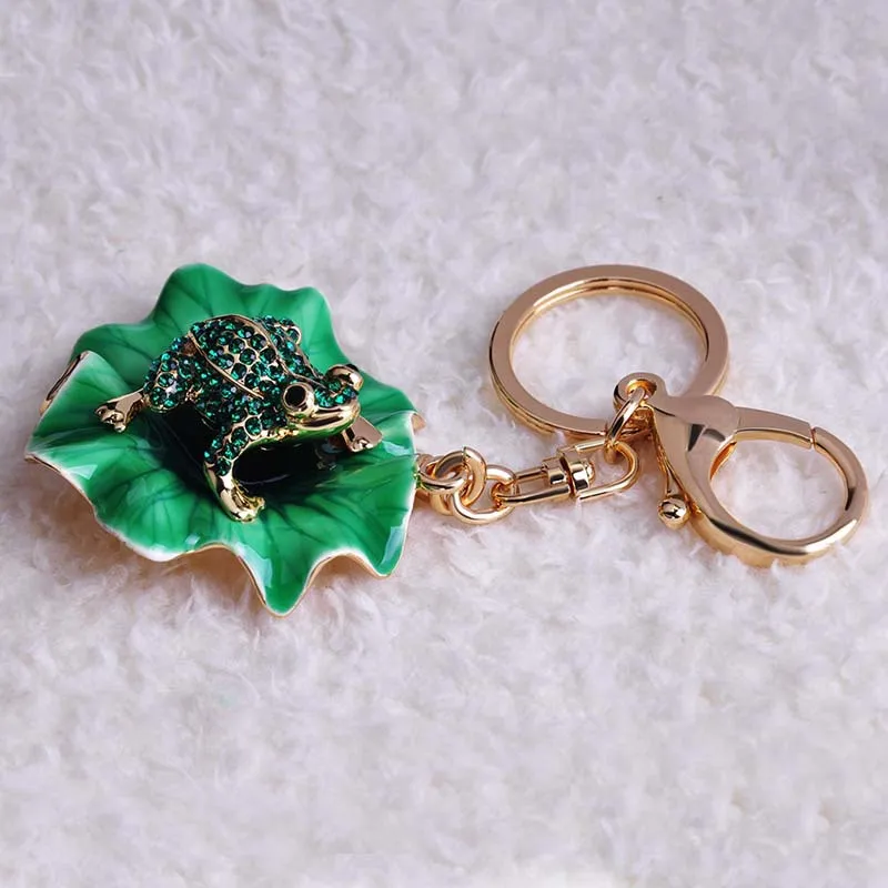 Blucome Charming Irregular Big Enamel Epoxy Green Frog Gold Key Chains Christmas Present Animal Chaveiro Keyring For Lady Bags | Украшения