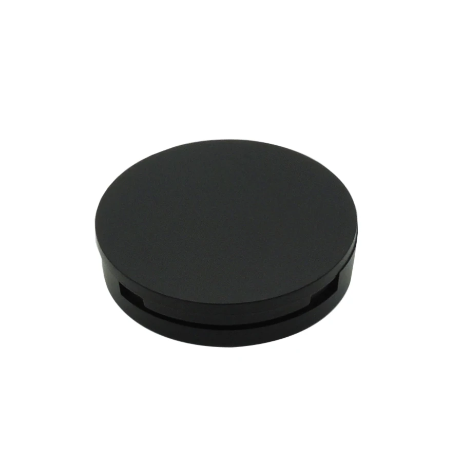 1 шт./лот 59 мм матовый черный банка для компактной пудры с зеркалом и алюминиевая