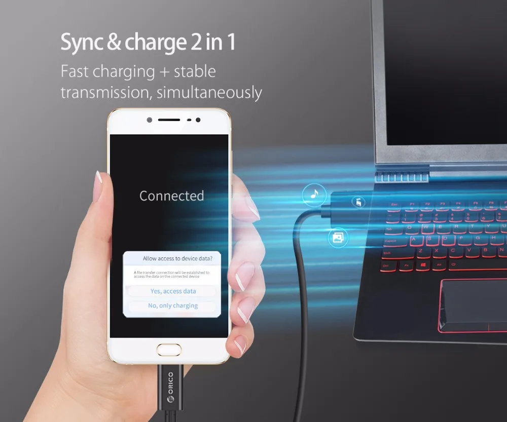 ORICO 2A USB кабель для синхронизации данных Реверсивный Type c зарядный Samsung Xiaomi Huawei Andriod