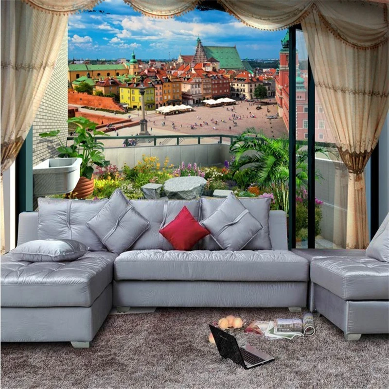 beibehang Custom 3d mural wall paper European building stylish wallpaper for living room photo walls | Обустройство дома