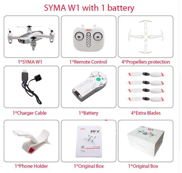 Новейший Дрон Syma W1, GPS, 5G, Wi-Fi, FPV с регулируемой камерой 1080P HD, режим следования за мной, жесты, Радиоуправляемый квадрокоптер vs F11, SG906, Дрон - Цвет: W1 1B Original Box