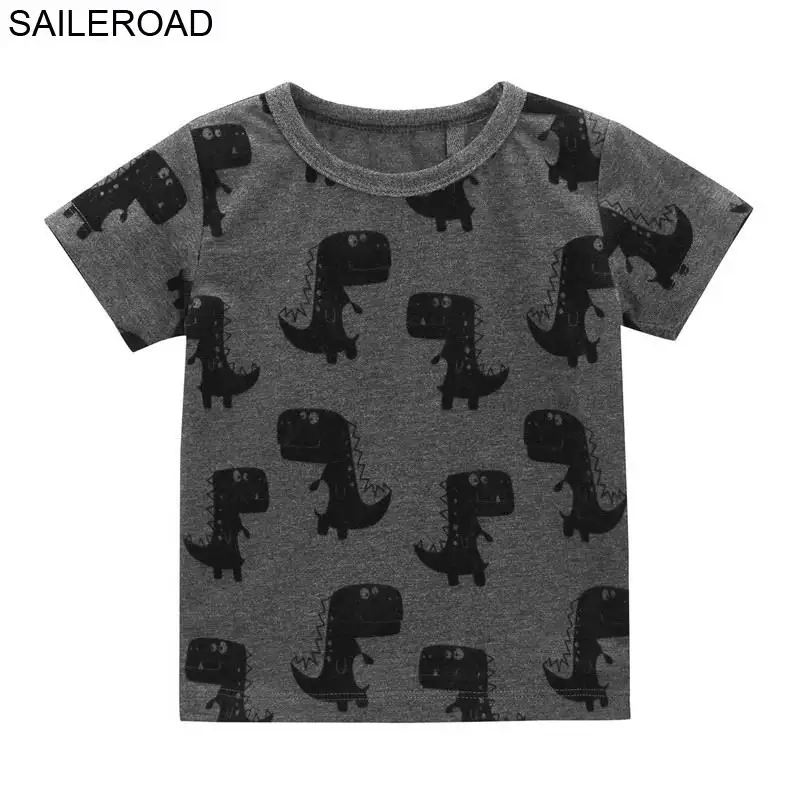 SAILEROAD 6Years Хлопок Дети Дети Мальчики Футболка Для Летнего Малыша Мальчиков С Коротким Рукавом Рубашки Мультфильм Крокодил Печати - Цвет: 2670 same picture