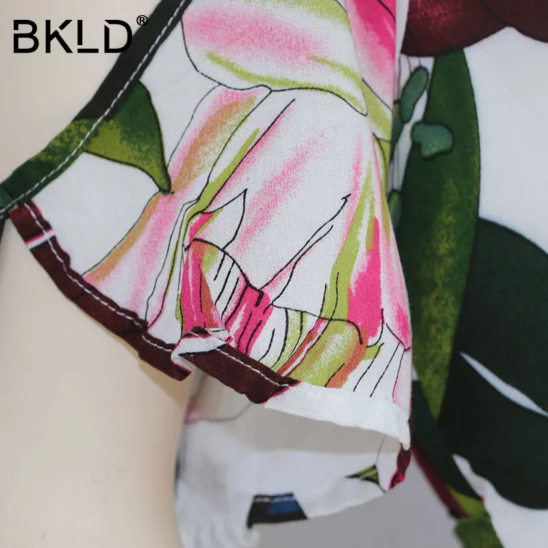 BKLD 2018 новое летнее богемное длинное вечернее платье макси с цветочным принтом