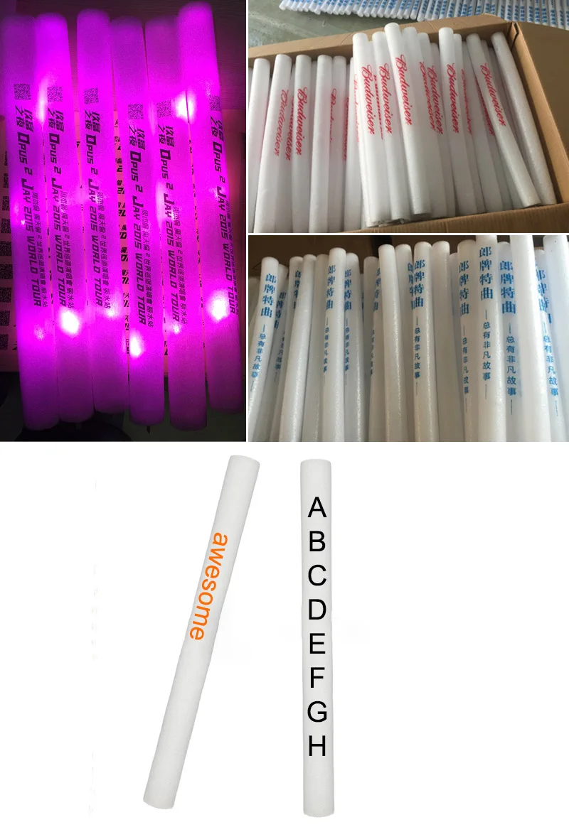 24 шт Многоцветный LED пенопластовые светящиеся палочки жевательные губчатые