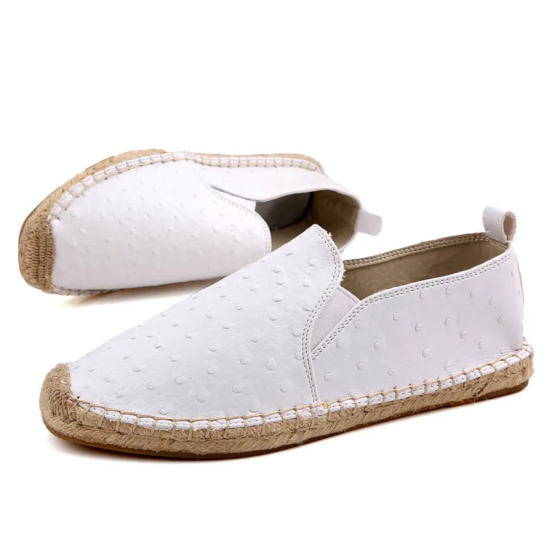 Эспадрильи мужские кожаные повседневная обувь лоферы роскошные брендовые