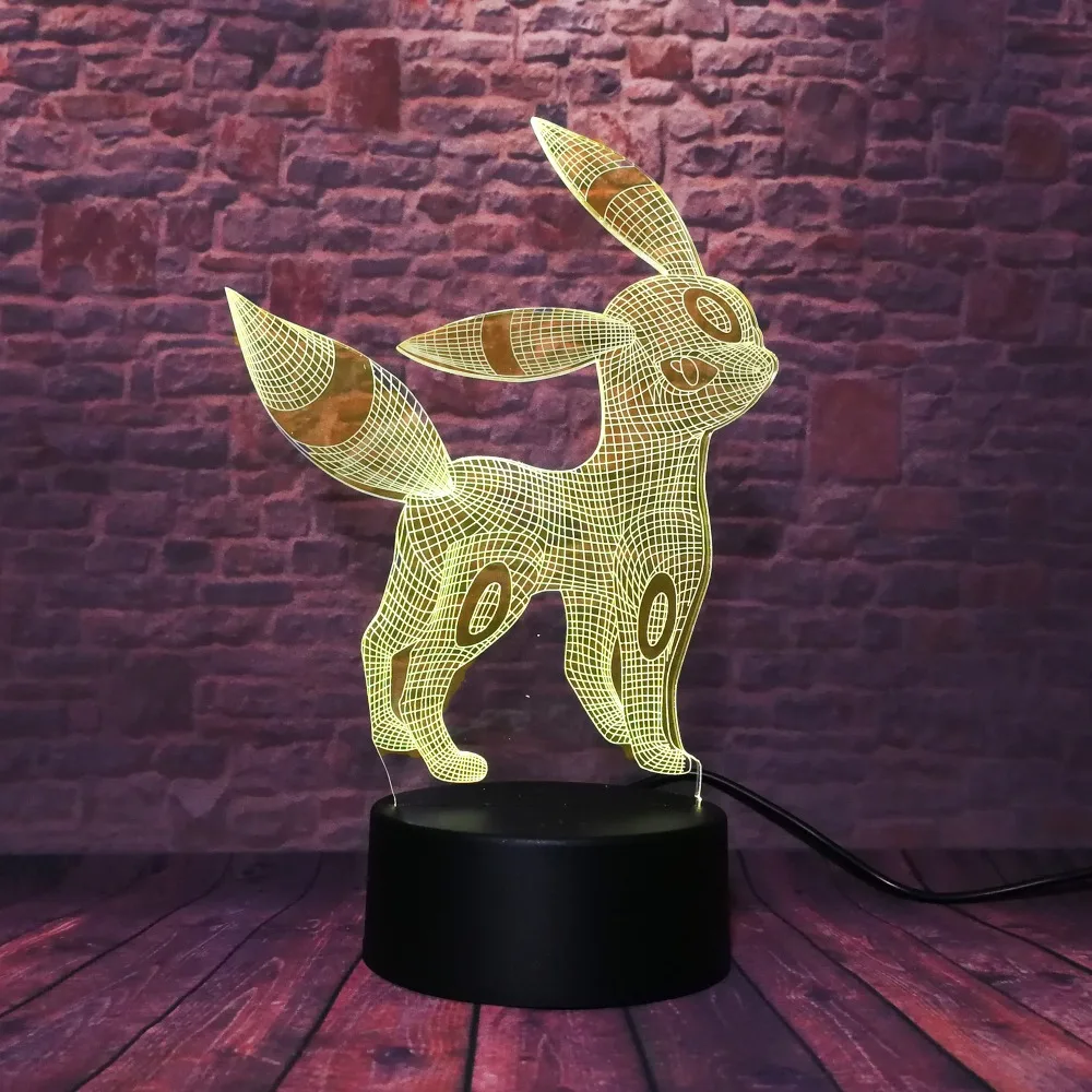 Покемон го 3D фигурка Umbreon Pokeball Bulbasaur Fire Dragon Valor Mystic 7 цветов Изменение ночник детские подарки