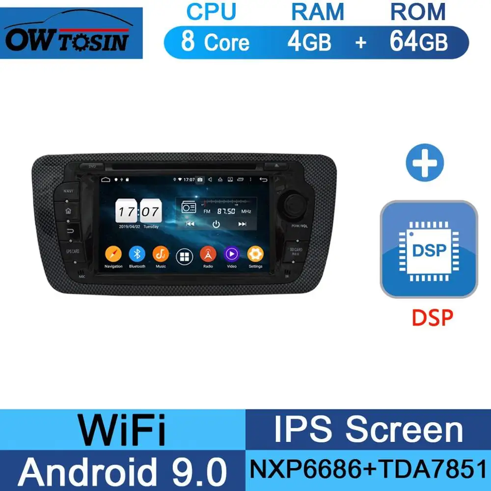 64G DSP " ips 8 Core 4G+ 64G Android 9,0 автомобильный dvd-плеер для Seat Ibiza 2009 2010 2011 2012 2013 gps навигация радио DSP попугай BT - Цвет: 64G DSP