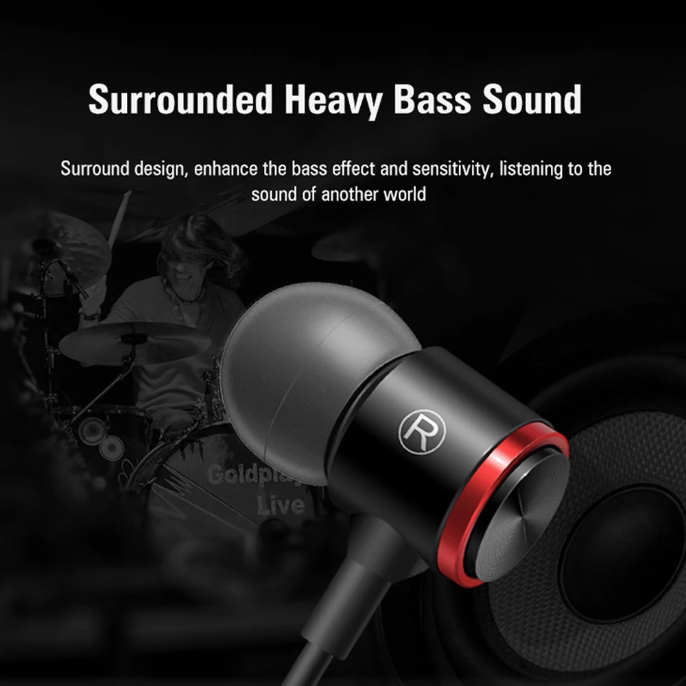 Наушники Duszake S320 Stereo Bass In-Ear 3.5MM с проводом и металлическим HIFI-наушником с микрофоном для телефонов Xiaomi Samsung Huawei.