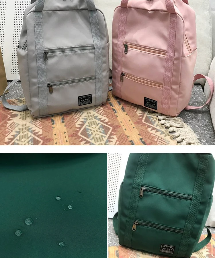 Модный женский рюкзак, Одноцветный нейлоновый рюкзак Mochilas, женская сумка на плечо, рюкзак для девочек-подростков