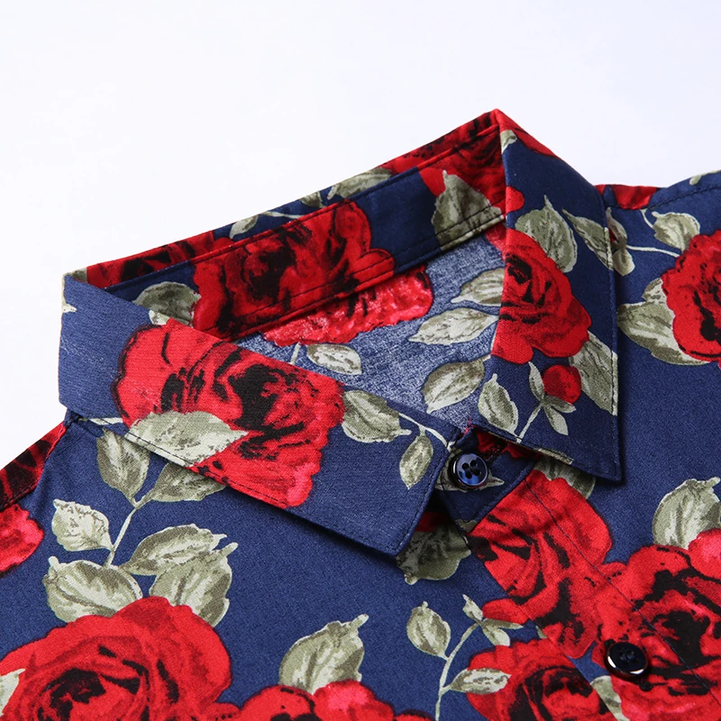 Высококачественные мужские рубашки с цветочным узором осенняя мужская одежда из