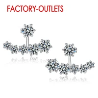 new fashion 925 sterling silver shiny cubic zirconia crystal beads neckband stud earrings for women wedding bijoux brinco