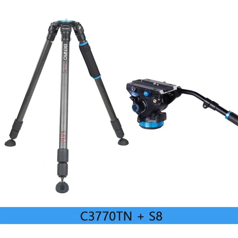 C3770TN S8 Benro C3770TN штатив комбинированные Углеродные волоконные штативы с чашей 75 мм 3 секции Максимальная загрузка 18 кг DHL - Цвет: C3770TN S8
