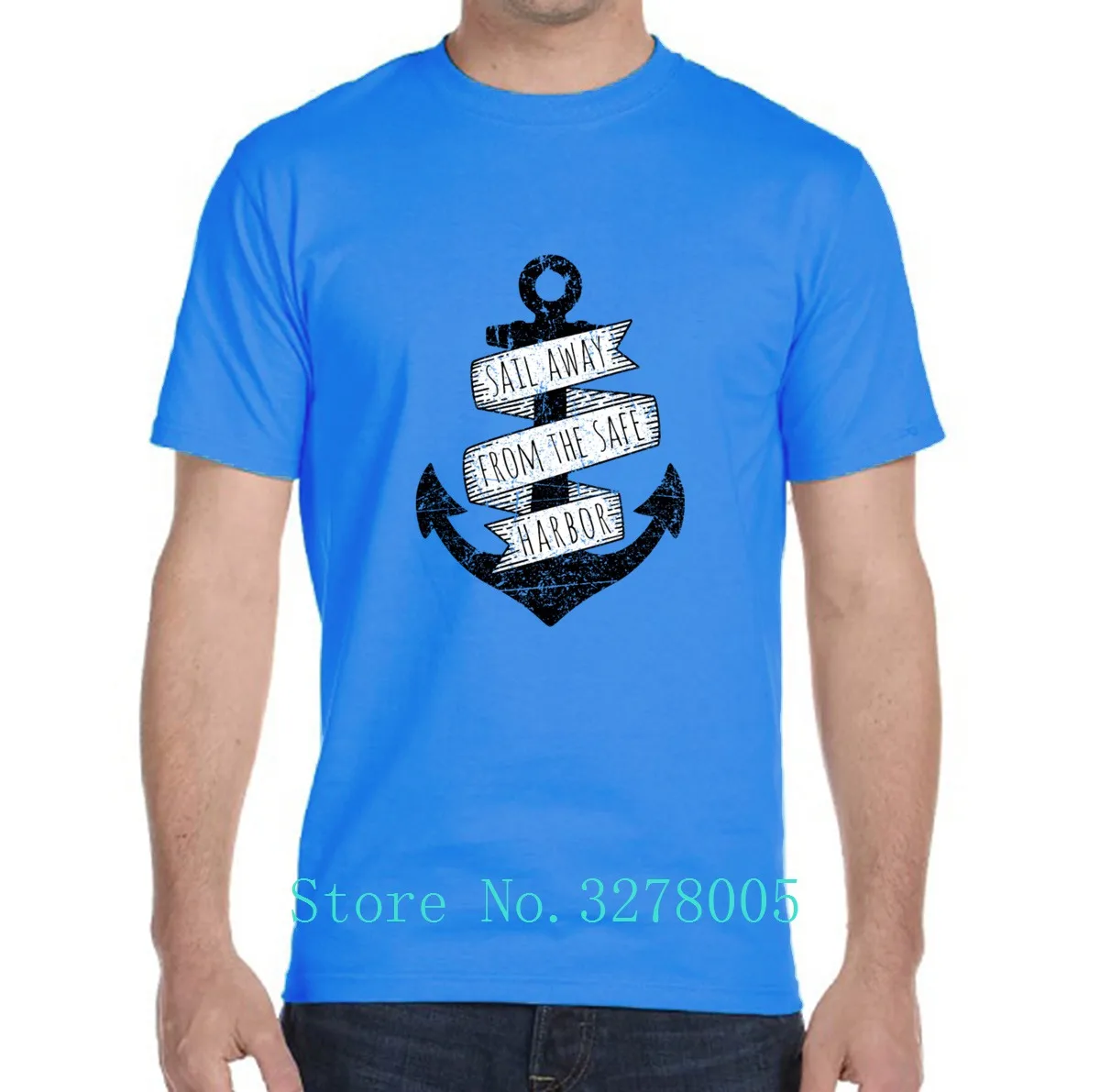 La Maxza футболка для мужчин Мужская комическая с изображением якоря отдыха 100%