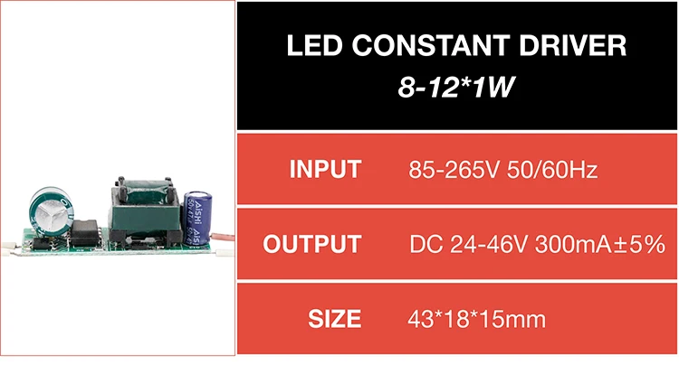 Светодиодный входной AC85-265V 1-3 Вт 4-7 Вт 8-12 Вт 15-18 Вт 20-24 Вт 25-36 Вт источник питания встроенные Трансформаторы освещения 300 мА