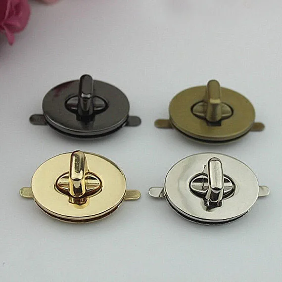 20pcs 24 x 30mm Purse lock gold silver brass Gun twist purse turn lock clutch clock