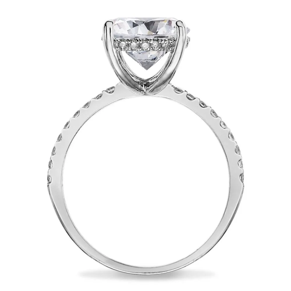 Кольцо из белого золота 14 к с отличной огранкой цвета DEF 1.00CT 6,5 мм Halo Moissanite Engagament для невесты