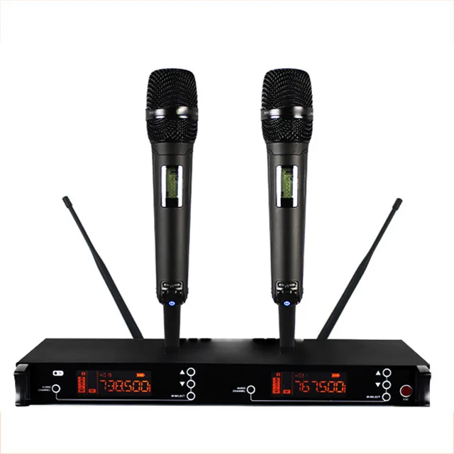 Handheld biack NTBD сценические церковные караоке вечерние M9000 UHF профессиональный двойной беспроводной микрофон системы 2 ручной 2 канала - Цвет: Handheld biack