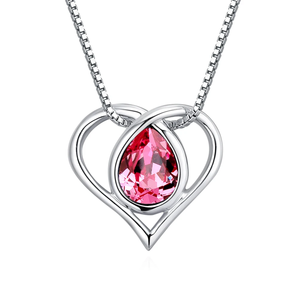 

Crystals From Swarovski Necklace Love Heart Pendant Necklace Fashion Jewelry Choker Necklace Gift for Women Lady Collares