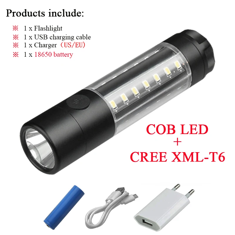 COB flash light B 28led мини COB вспышка Предупреждение Ультрафиолетовый фонарь 18650 Ручка Свет usb зарядка батареи водонепроницаемая лампа для кемпинга torche - Испускаемый цвет: COB flash light B