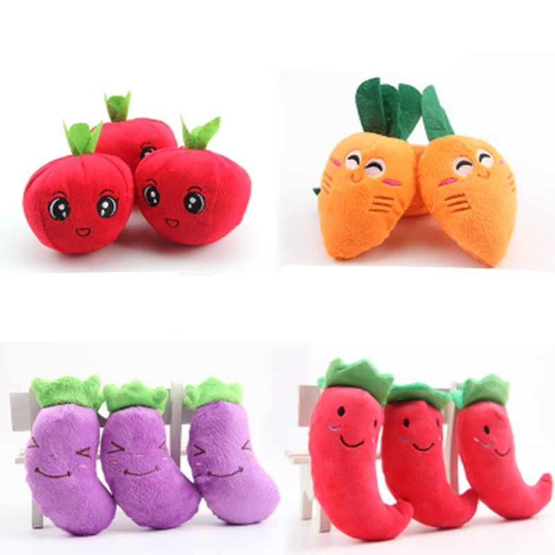 Игрушки для домашних животных игрушки кошек звук фрукты овощи курица барабан