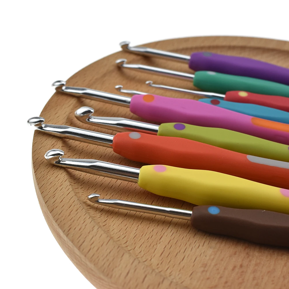 Набор крючков для вязания крючком из мягкой резины 9 шт. ручки термопластичной