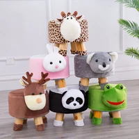 creative cartoon animal stool solid wood childrens coffee table stool home small sofa stool removable and washable wf6051005