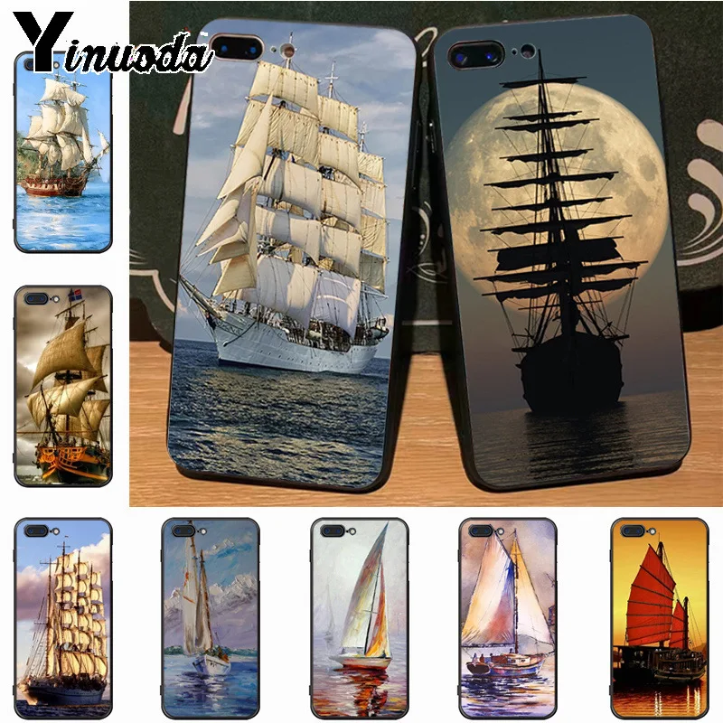 Цветной чехол Yinuoda для iPhone 7plus X 6 6S 7 8 8Plus телефона с парусным судном и лодкой 11pro