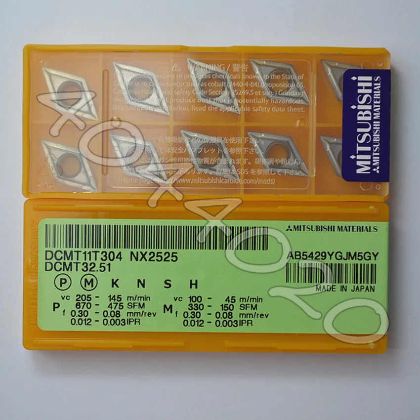 

Твердосплавные вставки DCMT11T304 NX2525 dcmt32,51 NX2525 10 шт./коробка