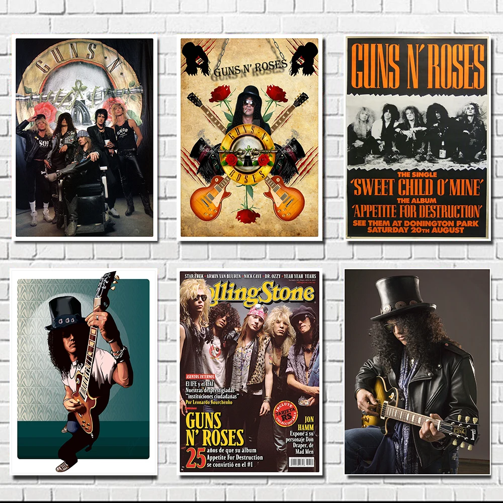 Guns N' плакат с розами наклейки на стену четким изображением украшение для дома