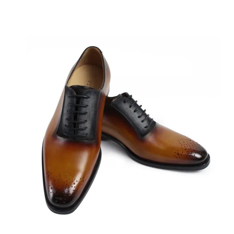 Vikeduo 2020 Handmade Italy Vintage Shoes Wedding Party Male Dress Shoe Genuine Leather Patina Men's Oxford Brogue Zapato Hombre | Обувь