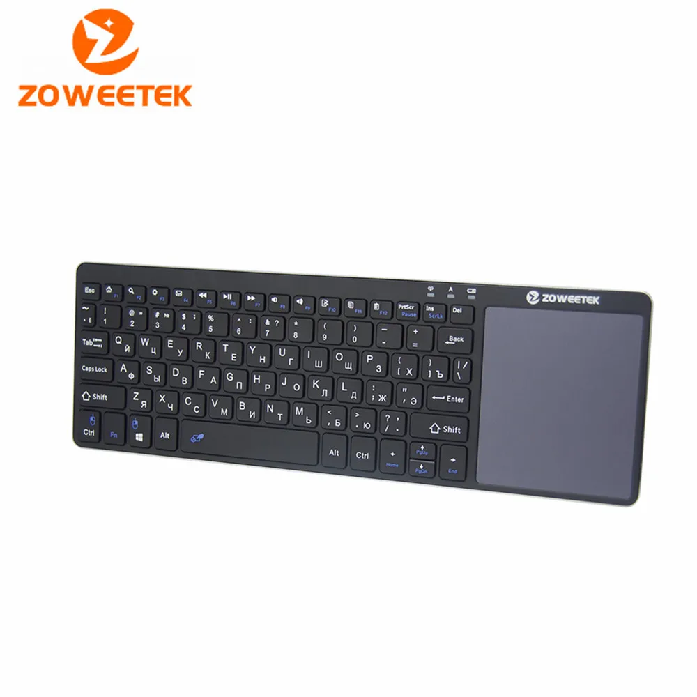 Оригинальная игровая клавиатура Zoweetek 2 4 ГГц русская беспроводная с сенсорной