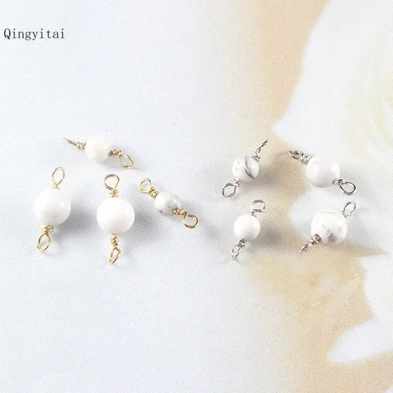 (10PCS/LOT) DIY Handmade Winding Freshwater Pearl White Turquoise Double Hanging Earrings Necklace Jewelry Accessories SX23 | Украшения и