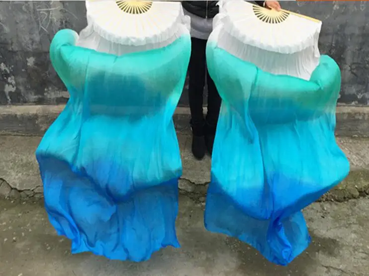 Веер фата из чистого шелка для танца живота 150 см|fan silk|veil ribbonfan spain |