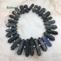 double terminated flash labradorite loose beads natural spectrolite chic point jewelry making findings bg18031