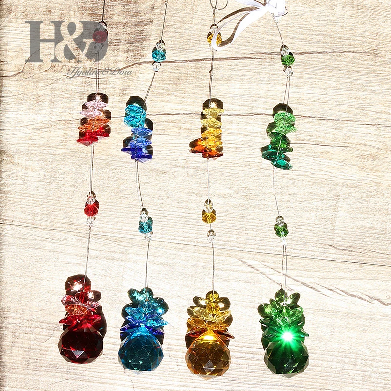H& D 4 шт. люстра Octogon Chakra Suncatcher Цвета хрустальный шар призмы кулон окно Suncatcher для свадьбы/дома/сада декор