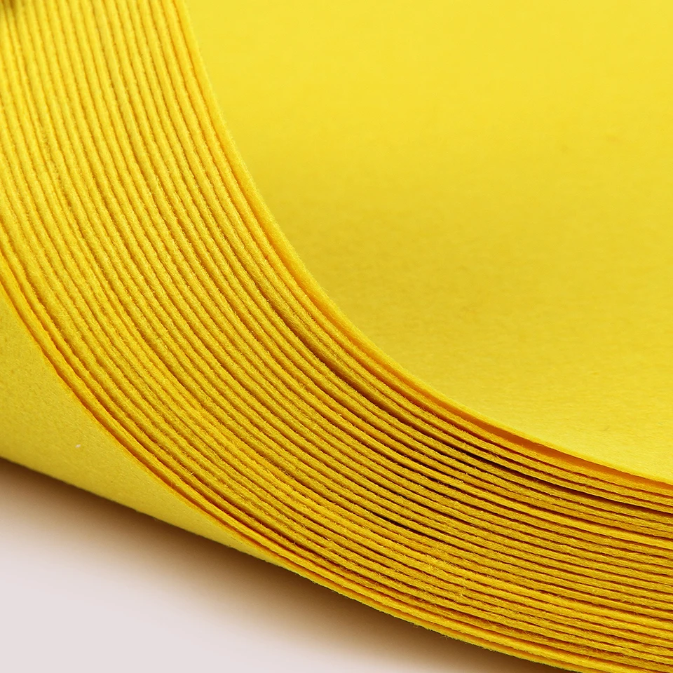 Pure Colour DIY Felt Fabric Yellow Color 30X30CM 1mm Plain Cloth Pack Craft Sewing Squares Nonwoven Patchwork | Дом и сад