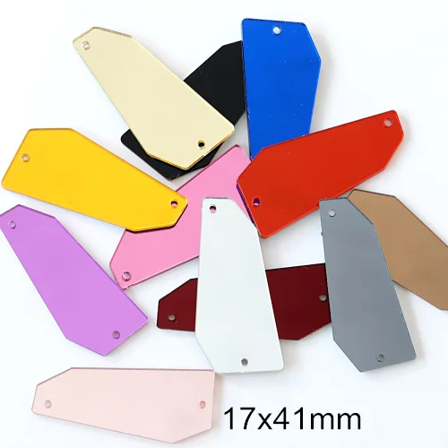 Mix Color-18 37 форм 50 шт разноцветные акриловые зеркальные пришивные стразы с плоской задней стороной для шитья камней с отверстиями для DIY блестящей одежды B1131 - Цвет: Mix Color-18