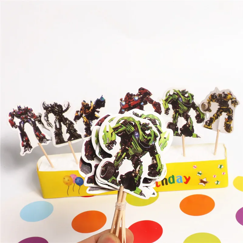 24 шт./компл. Трансформаторы Автомобиля топперы вечерние Для капкейка выбирает