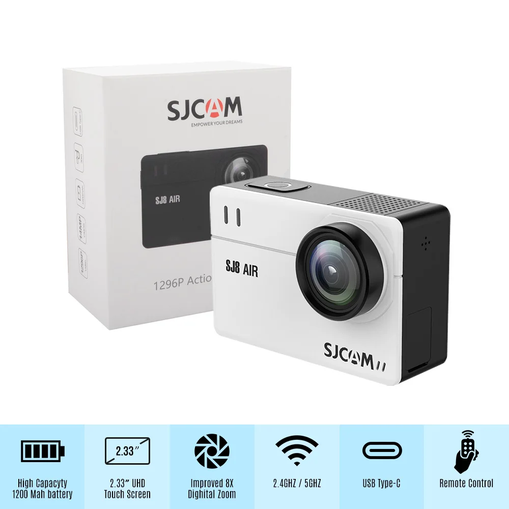 SJCAM SJ8 AIR 12MP Action Camera Sports Cam Camera 2.3 Inch Touch Screen 160 Degree Wide Angle Lens Diving HD Camcorder Version