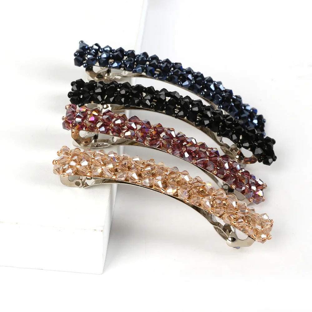 Блестящие хрустальные заколки для волос головные уборы женщин и девочек