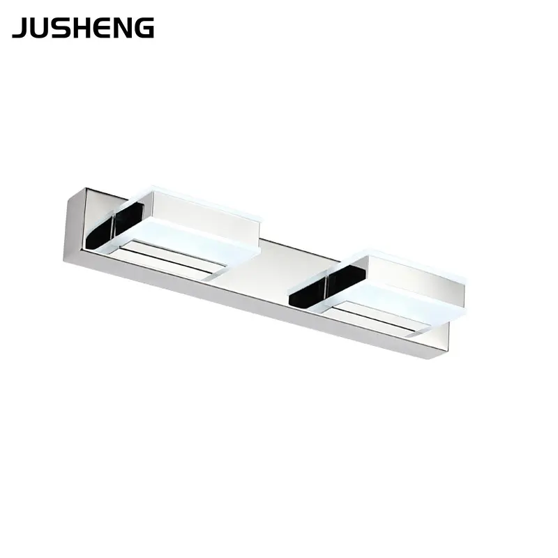 JUSHENG New Modern 2-lights LED Mirror Lamp 8W Bathroom Wall Lighting Fixture Stainless Steel Base Acrylic Lights 32cm | Лампы и