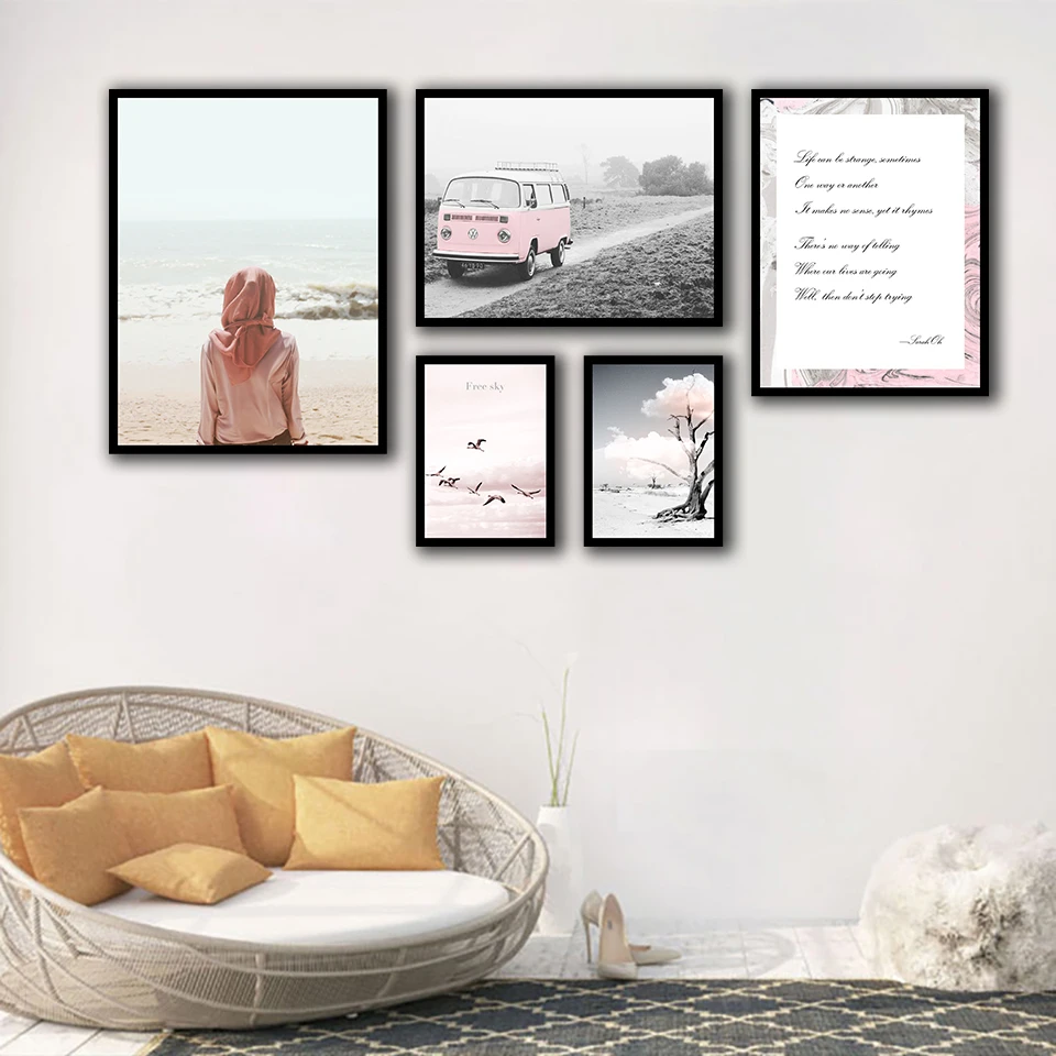 

Nordic Simple Canvas Prints Poster Landscape Free Sky Character Home Decor Painting Modern Space Art Wall Picture For Room