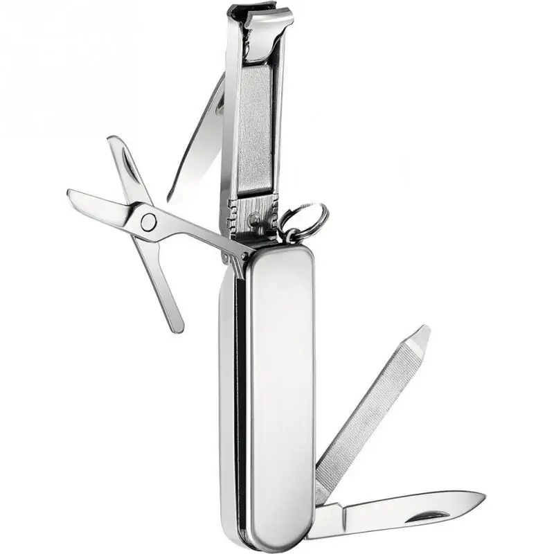 2018 4 In 1 Stainless Steel Nail Clippers Scissors Outdoor Multi-Purpose Manicure Tools Multi-Functional Folding | Красота и здоровье